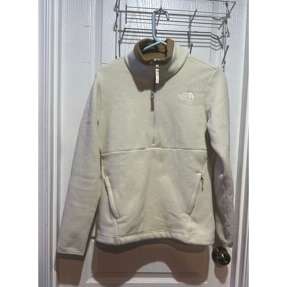 The North Face Women's Fleece Jacket Size SP Beige 1/4 Zip - Picture 1 of 7
